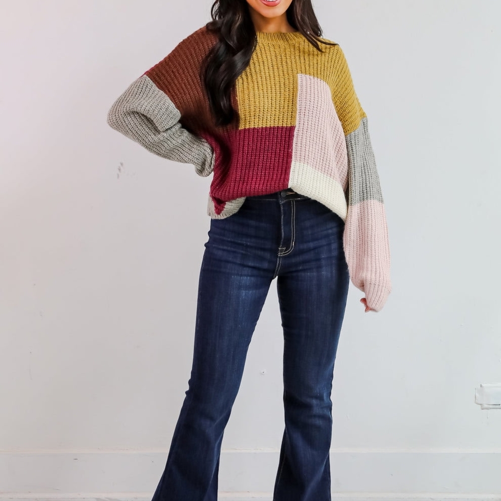 Multicolor Patchwork Knit Sweater - Picture 5 of 9